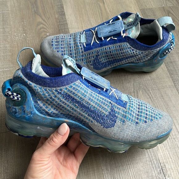 Nike GS Air VaporMax 2020 Sneakers 5Y Stone Deep Royal Racer Blue - Picture 1 of 11